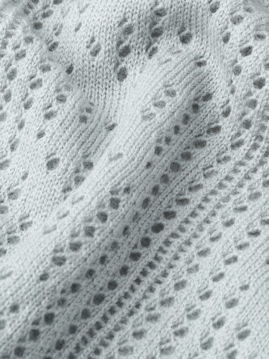 ice blue breezy basic geometric open knit oversized t shirt ice blue breezy basic geometric open knit oversized t shirt