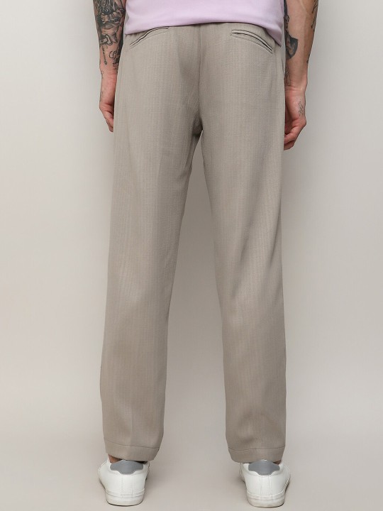 campus sutra men beige relaxed cotton easy wash trousers campus sutra men beige relaxed cotton easy wash trousers