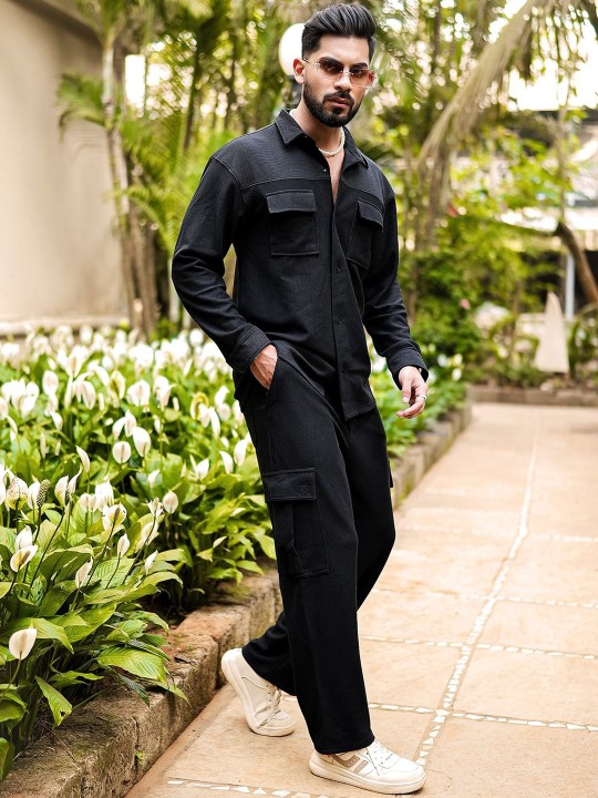 self design shirt with cargo trousers self design shirt with cargo trousers